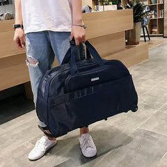 Large Capacity Travel Bag Luggage Carry-On Lightweight Short Trip Bag Handheld Suitcase for Men And Women Oxford Cloth Pure C...