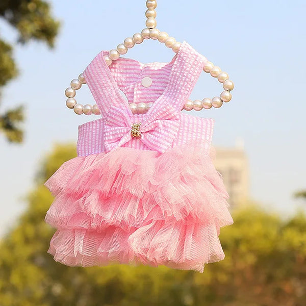 Dog Summer Dress Cat Lace Skirt Pet Clothing Chihuahua Stripe Skirt Puppy Cat Princess Apparel Cute Puppy Clothes Pet Shop Pet Clothing