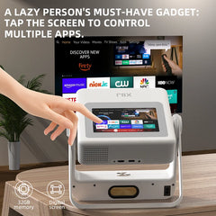 XBJ Smart Touch Screen Portable Projector Support 4K Wifi 6 Bluetooth Auto Focus Compatible with phone/ TVStick/pc/IndoorOutdoor