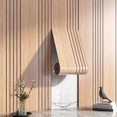 Modern 3D Wood Pattern Wall Panels, Eco-Friendly Self-Stick Decorative Board for House Upgrading， wall stickers