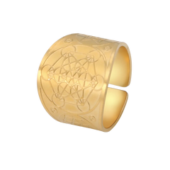 Dawapara Seal of The 7 Archangels Protection Ring Amulet Metatron Cube Lilith Symbol The Secrets of King Solomon Vintage Jewelry