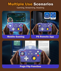 IINE Retro Pocket Chronos Controller Nintendo Layout, Hall Effect Joysticks, 1000Hz Polling Rate,Portable for Switch/PC/Mobile