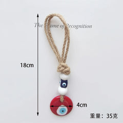 Lucky Eye Glass Blue Turkish Evil Eye Pendant Wall Hanging Multi Color Bead Handmade Decoration for Home Living Room Car