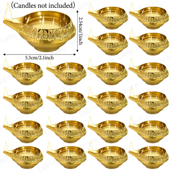 4-50Pcs Diwali Diya Lamp Brass Oil Lamp Copper Butter Lamp Holder Traditional Indian Oil Lamp for Puja Kuber Indian Diwali Gifts