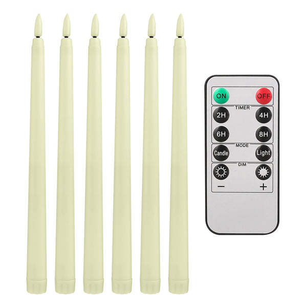 Pack of 12/24Pc LED Flameless Flickering Taper Candles with Remote Battery Operated Tea Lights Home Wedding Decor Candlesticks