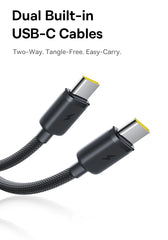 Baseus 10000mAh Power Bank 22.5W Built-In Dual USB-C Cable Thinner Fast Charging for iPhone 17 Pro Max Samsung S25 Xiaomi Poco