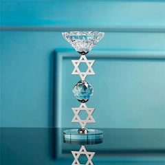 Hexagram Crystal Candle Holder Sacred Geometry Altar Stand for Meditation Yoga Healing Witchcraft Decor