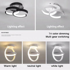 Modern 2-Ring LED Ceiling Light – Creative Indoor Fixture Lamps and Lights Home Decor