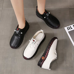 Sneakers Women Shoes Loafers Lace Up Leather Flat New Spring Casual comfortable Mom Shoe Mujer Zapatos Chaussure Flat Shoes