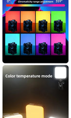 RGB Pocket Light Outdoor Photography Fill Light Live Streaming Photo Camera Full Color Photography Light
