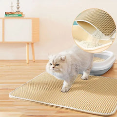 Pet Cat Litter Mat Waterproof Double Layer Cat Litter Trapping Pet Litter Box Mat Clean Pad Products For Pet Shop, Pet Accessories