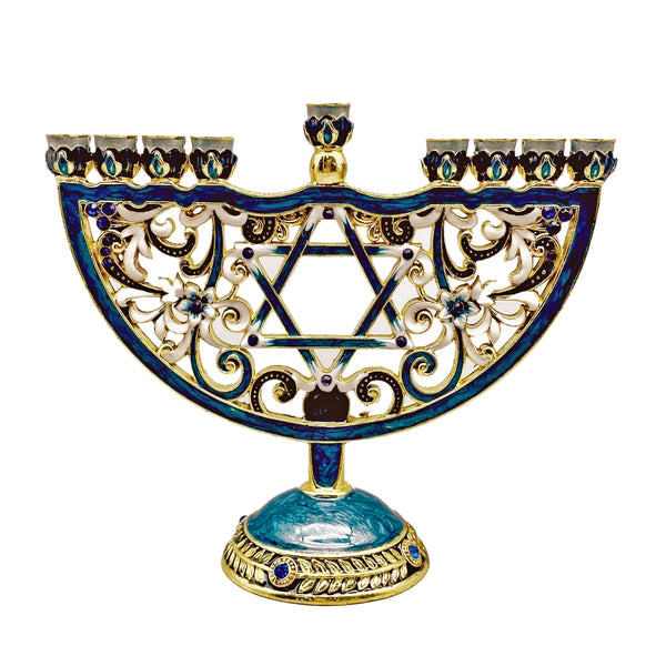 Hand Painted Candle Holder for Hanukkah Menorah Candlestick Candelabrum Candle Stand for Christmas Party Wedding Home Decor Gift
