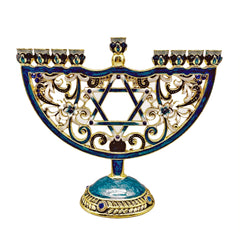 Hand Painted Candle Holder for Hanukkah Menorah Candlestick Candelabrum Candle Stand for Christmas Party Wedding Home Decor Gift