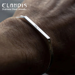 ELANDIS Wide 5MM Stainless Steel Bracelet Gold Plated Men's Minimalist Accessories Wholesale