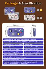 IINE Retro Pocket Chronos Controller Nintendo Layout, Hall Effect Joysticks, 1000Hz Polling Rate,Portable for Switch/PC/Mobile