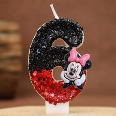 Hot Happy Birthday Number 0-9 Candles Cartoon Mickey Minnie Mouse Candle Cake Cupcake Topper Party Decoration Supplies DIY Gifts