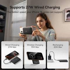 Baseus 27W Magnetic Power Bank 10000mAh 15W Wireless Charging External Battery For iPhone iWatch AirPods Samsung Xiaomi Poco