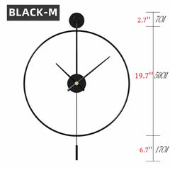 Simple Large Wall Clock With Pendulum Nordic Modern Design Living Room Dining Room Bedroom Wall Decor Silent Clocks Golden/Black