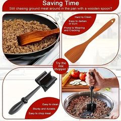 1PC Handheld Meat Chopper & Mixer: Effortless Rice + Meat Grinding, Mashing, & Chopping – Versatile Kitchen Tool for Quick Prep