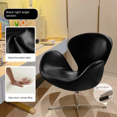 Olevo Wrapped Swan Chair, Small Sofa Comfortable Sitting Experience Simple Solid Color Adjustable Office Chair Make Up Stool Office Furniture