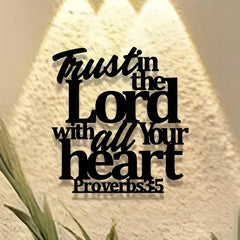 Delight Yourself in the Lord Metal Bible Verse Wall Art Proverbs 35:6 Iron Farmhouse Decor