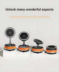 K10 Vacuum Suction Cup Car Magnetic Wireless Charger Foldable 360° Universal Rotating Stand for iPhone Samsung Gym Bath Mirror