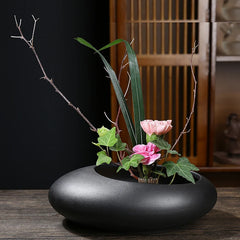 Chinese Style Flower Arrangement Ware Ceramic Flowerpot Flower Vase Bonsai Floral Accessories Jianshan Tool Home Decor