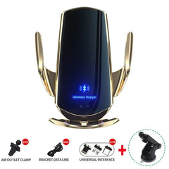 VIKEFON 15W Car Magnetic Wireless Charger Automatic Car Mount Phone Holder For iPhone Samsung Infrared Induction Fast Charging