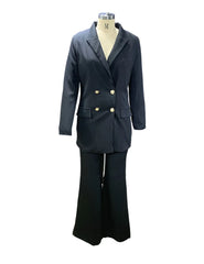 Women’s Solid Color Casual 2-Piece Wide-Leg Pants Set