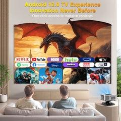HORLAT 40000Lumens LCD Projector 3D Cinema LED Beamer Full HD 1080P 4K Video Auto Focus Keystone Home Theater 5G WiFi Proyector