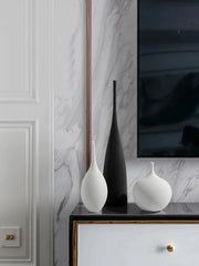 Minimalist Handmade Art Zen Vase Ceramic Decoration Living Room Model Home Decoration Black and White Art Vase Hand Drawing Home Decor