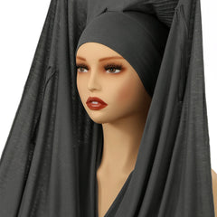 Instant Chiffon Hijab with Magnetic Buckle – Solid Color Scarf