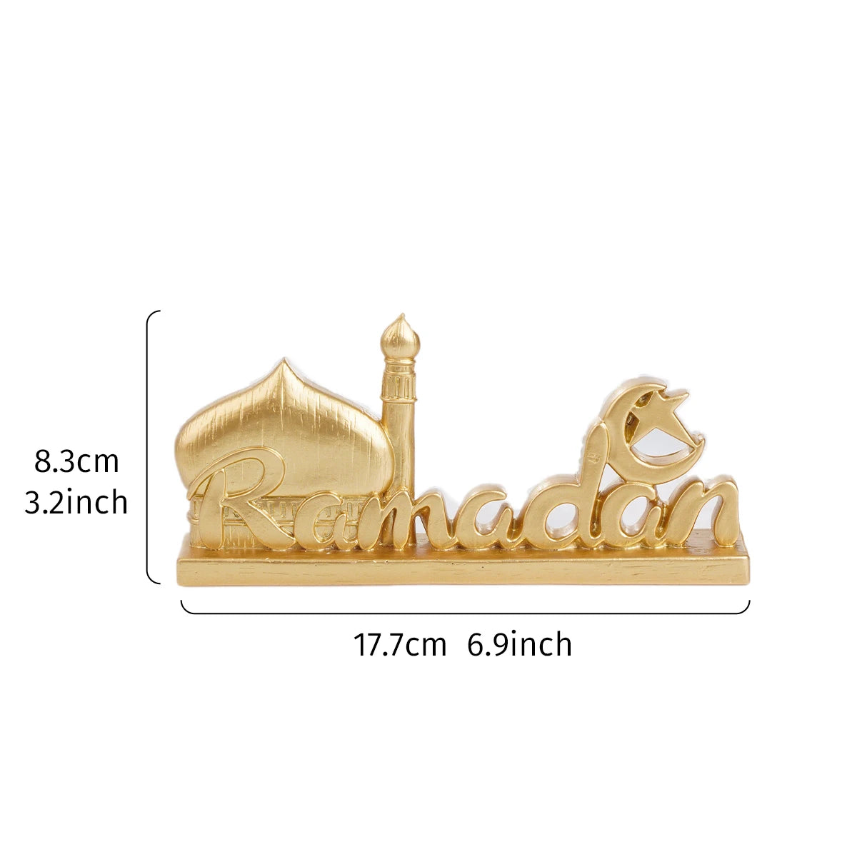 1PC, resin-made antique gold and silver Islamic ramadan decorative item, suitable for gift-giving during Ramadan and Eid al-Adha