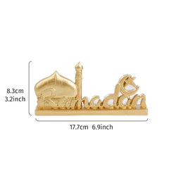 1PC, resin-made antique gold and silver Islamic ramadan decorative item, suitable for gift-giving during Ramadan and Eid al-Adha