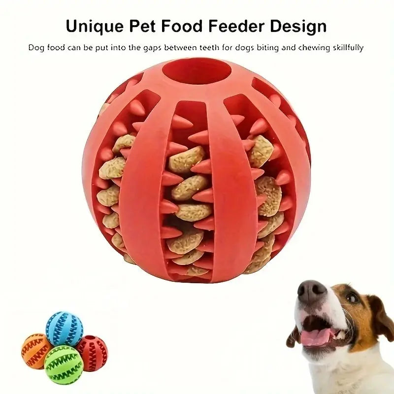 Dog Toy Ball, Nontoxic Bite Resistant Toy Ball for Pet Dogs Puppy Cat, Dog Pet Food Treat Feeder Chew Tooth Cleaning Ball Pet Shop