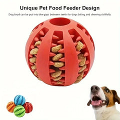 Dog Toy Ball, Nontoxic Bite Resistant Toy Ball for Pet Dogs Puppy Cat, Dog Pet Food Treat Feeder Chew Tooth Cleaning Ball Pet Shop