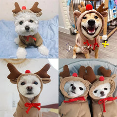 Cute Elk Dog Clothes Reindeer S/M/L Dogs Hoodies Warm Pet Clothing Puppy Cat Costume Coat Chihuahua Mouse Cheese Jacket Suit Pet Shop Pet Clothing
