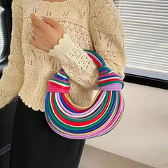 Ladies2025New Luxury Designer Handbags Hand-woven Noodle Bag Knot Bag silver Dinner Bag