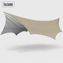 5.1x5.1m Large Camping Tarp Waterproof Octagon Butterfly Outdoor Sun Shelter Awning Tent Shade Sunshade Beach Tourist Canopy