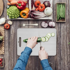 Titanium Cutting Boards for Kitchen Stainless Board 304 Steel Thickened Double Sided Food Grade Portable Fruit Meat Chopping