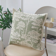 Jacquard Cushion Cover Skin-friendly High Quality Matcha Color Pillowcase Fresh Home Decorative Pillowcase for Indoor Sofa 45x45