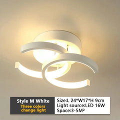 Modern Baked Enamel Finish LED Ceiling Lamp 3 Color Temperature Corridor Lights Balcony Lamps Bedroom Living Room 110V-240V