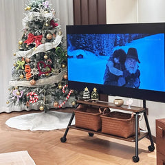 BEISHI NEW Mobile TV Stand for Most 32-75 Inches TVs Portable Floor TV Stand with Locking Wheels ocking Wheels up to 110 Lbs Living Room Furniture