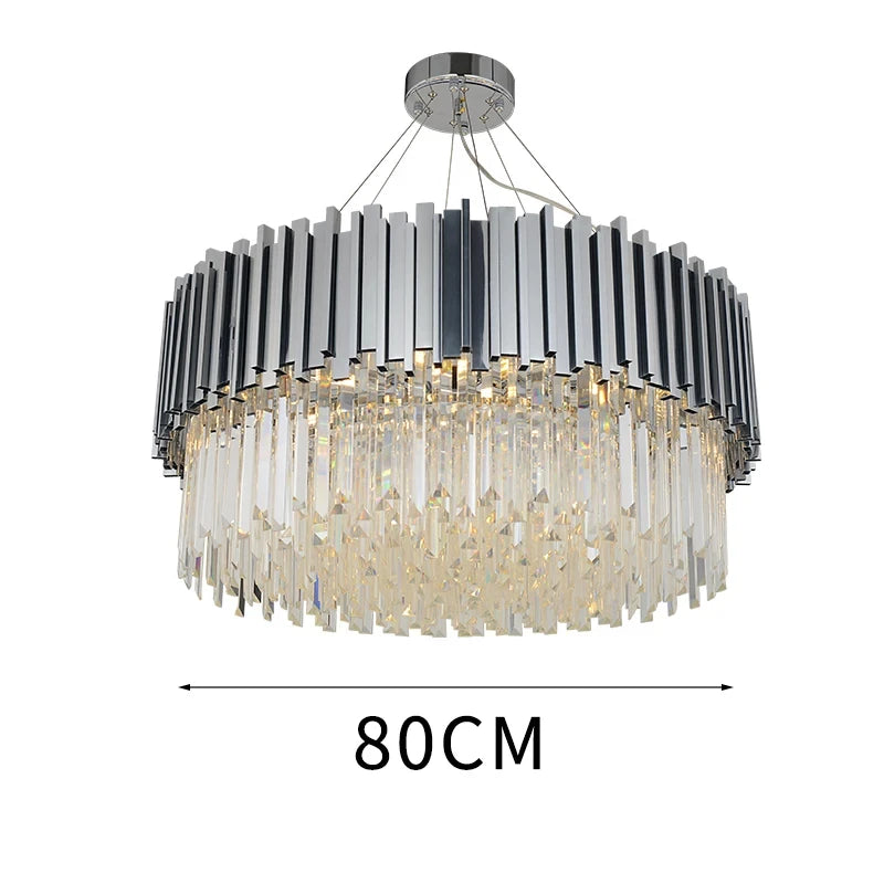 Luxury Crystal LED Ceiling Lamp Modern Gold Silver Living Room Chandelier Home Decoration Dining Room Pendant Lights