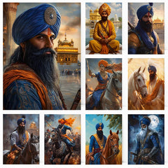 Khalsa Sikh Bold Warrior Retro Religion Poster Print Wall Art Pictures Canvas Painting Living Room Bedroom Home Decor Gift