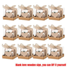 6/12/24PCS Guest Gift Candle for Wedding Wooden Tealight Candle Holders Bridal Shower Thank You Gifts for Baby Shower Home Decor