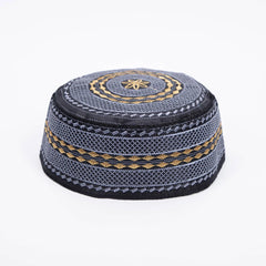 RIMAIRE Black and Yellow Muslim Preyer Hat Designer Embroidery Islamic Men Hat Newest Hair Cover Yarmulke Causal Party Wholesale