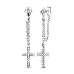 925 Sterling Silver Earrings Rings Necklaces Bracelets For Woman Cross Christianity Drop Earring Fit Charms DIY Fine Jewelry
