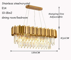 Luxury Crystal LED Ceiling Lamp Modern Gold Silver Living Room Chandelier Home Decoration Dining Room Pendant Lights