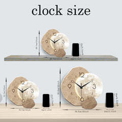 Modern Silent Moon Design Wall Clock – Wooden Quartz Decor